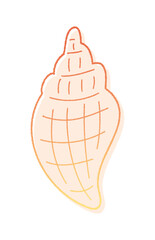 貝がらの手書き線画ベクターイラスト