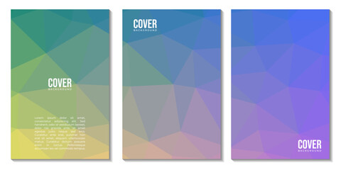 set of covers geometric abstract colorful gradient background vector illustration