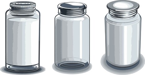 Pill Supplement Blank Bottle mockup Vector Set