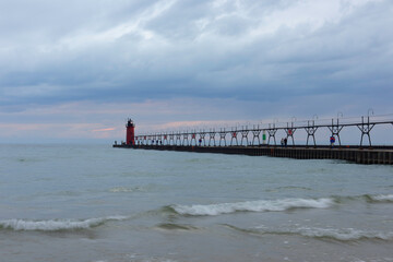 Obraz premium lighthouse at dusk
