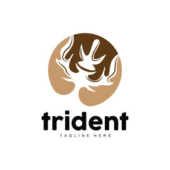 Trident Logo, Elegant Simple Minimalist Design, Zeus God Weapon Vector, Templete Illustration Symbol Icon