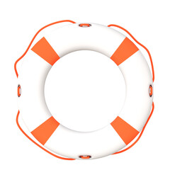 White orange Lifebuoy Ring. 3d Illustration