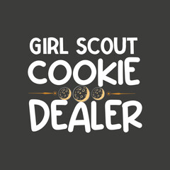 Obraz premium girl Scout Cookie Dealer Bake Shop Owner Bakery Bakes Cookies T-Shirt design vector, Cookie Dealer Scout, Bake Shop Owner, Bakery, Bakes, Cookies T-Shirt, selling cookies, cooking lovers