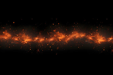 Fototapeta na wymiar Fire Flame Line Element. Isolated on a Dark Background