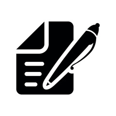 Blog Writing Flat Black Icon Isolate On White Background Vector Illustration | Seo Icons