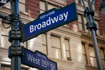 New York Broadway Street Sign