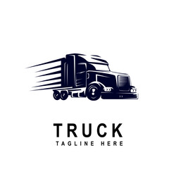 Truck logo. Vector illustration good for mascot or logo for freight forwarding industry, cargo, or logistic industry