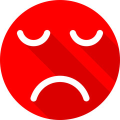 Yes - NO or Set of smile emoticons flat icon. Happy and unhappy smileys. Green and red color with long shadow