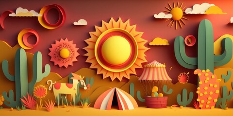 Festa junina background, Brazilian party and Latin american festival. Generative AI