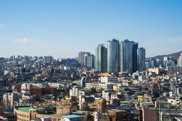 Obraz premium The Sky and Scenery of Seoul, Korea