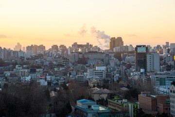 The sunset view of Seoul, Korea