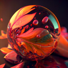 crystal ball in a glass - Generated by Artificial Intelligence
