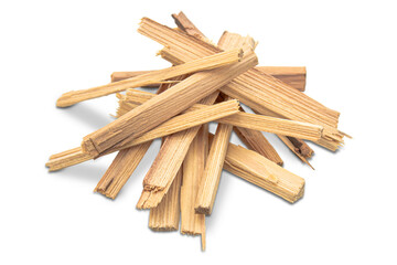 A pile of firewood prepared for the fire. Isolated on transparent background.