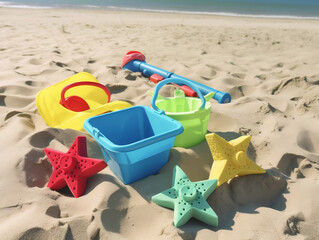 Fun in the Sun: Summertime Beach Toys in the Sand