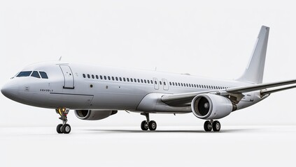 Obraz premium Clean and sleek jet engine aircraft on white backdrop