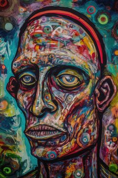 Surreal AI art portrays a transcendent figure, enveloped in vivid psychedelic hues, evoking a mystical, dreamlike dimension.