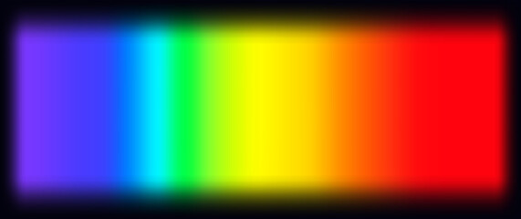 Spectrum, rainbow smooth color transition,  reflection beams, flare of light. Colorful scale, iridescent ray, lens, prism. Blinding flash,  rainbow glow. Spectrum of glare rays. Vector illustration.