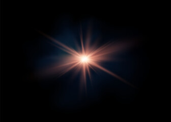 Lens flare vector illustration. Glowing spark light effect isolated