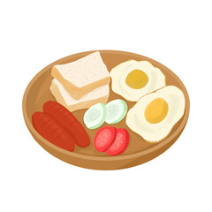 Illustration of food, healthy food menu in the morning before doing activities