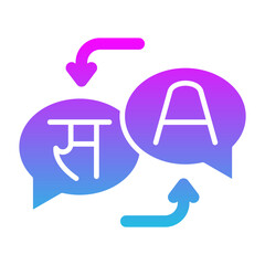 Translator Glyph Gradient Icon