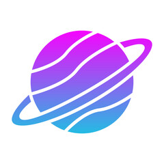 Saturn Glyph Gradient Icon
