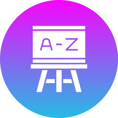 Blackboard Gradient Circle Glyph Inverted Icon