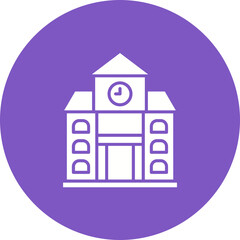 School Multicolor Circle Glyph Inverted Icon