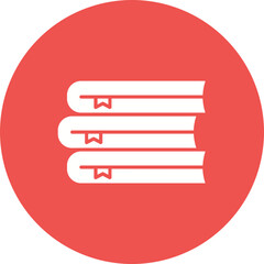 Fototapeta premium Books Multicolor Circle Glyph Inverted Icon