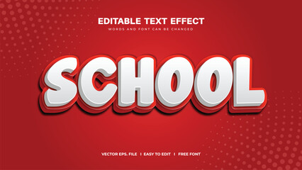 red school text effect template