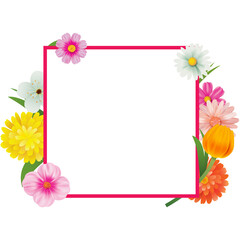 flowers frame for greeting card and decoration.