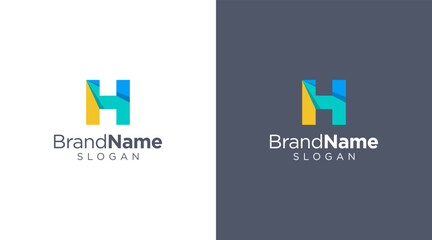 Letter H logo design for various types of businesses and company. colorful, modern, geometric letter H logo