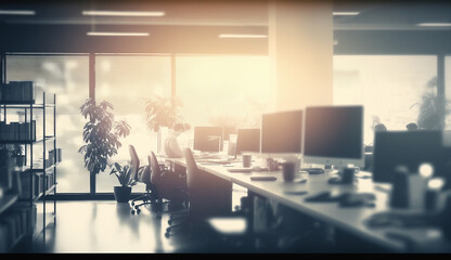 Blur background of modern office, business concept