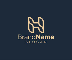 Letter H logo design for various types of businesses and company. Luxury and elegant Letter H