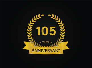 105th golden anniversary logo. with ring and ribbon.