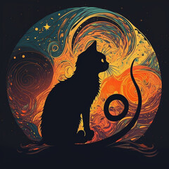cat on the moon - Generated by Artificial Intelligence