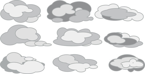 set of clouds vector