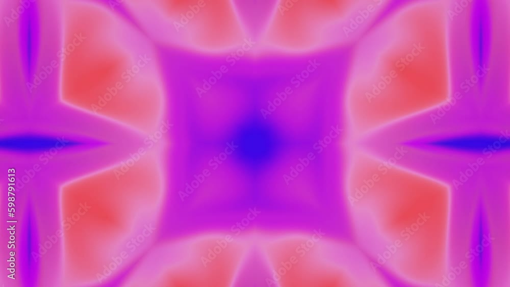 Poster red abstract kaleidoscope effect, seamless loop