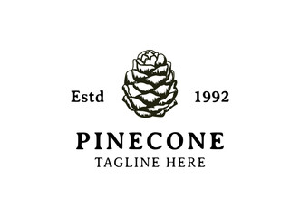 Pinecone Logo Design. Pinecone icon vector