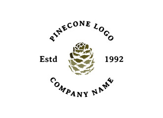 Pinecone Logo Design. Pinecone icon vector
