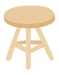 Wooden stool isolated on a white background