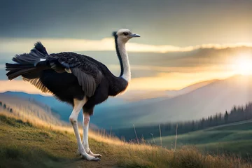 Deurstickers ostrich at sunset © Md Imranul Rahman
