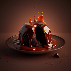 chocolate cake on a plate degenerative AI