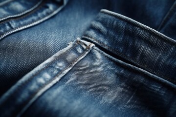 Naklejka premium Blue jeans texture background. Denim blue cloth. Text place, banner, fashion background. Generative AI