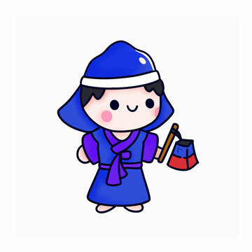 Korean Boy Wearing Hanbok 