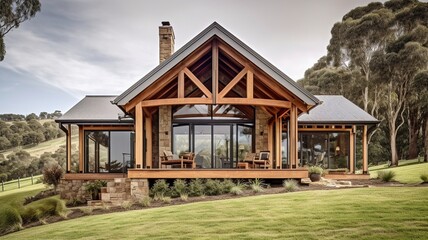 Contemporary home the marriage of a terraced home with contemporary architecture. GENERATE AI