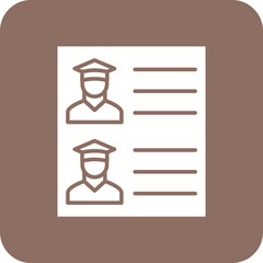 Students Information Multicolor Round Corner Glyph Inverted Icon