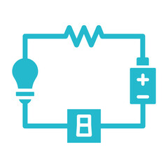 Obraz premium Electric Circuit Multicolor Glyph Icon