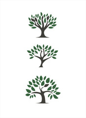 Tree logo icon set illustration design. Garden plant natural symbol template