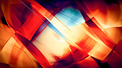 Abstract red glowing neon shine geometric triangle shape with light effects - Generative AI - 598799202