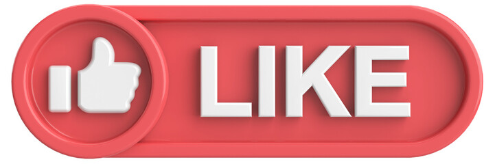 like button. like icon. 3D illustration.